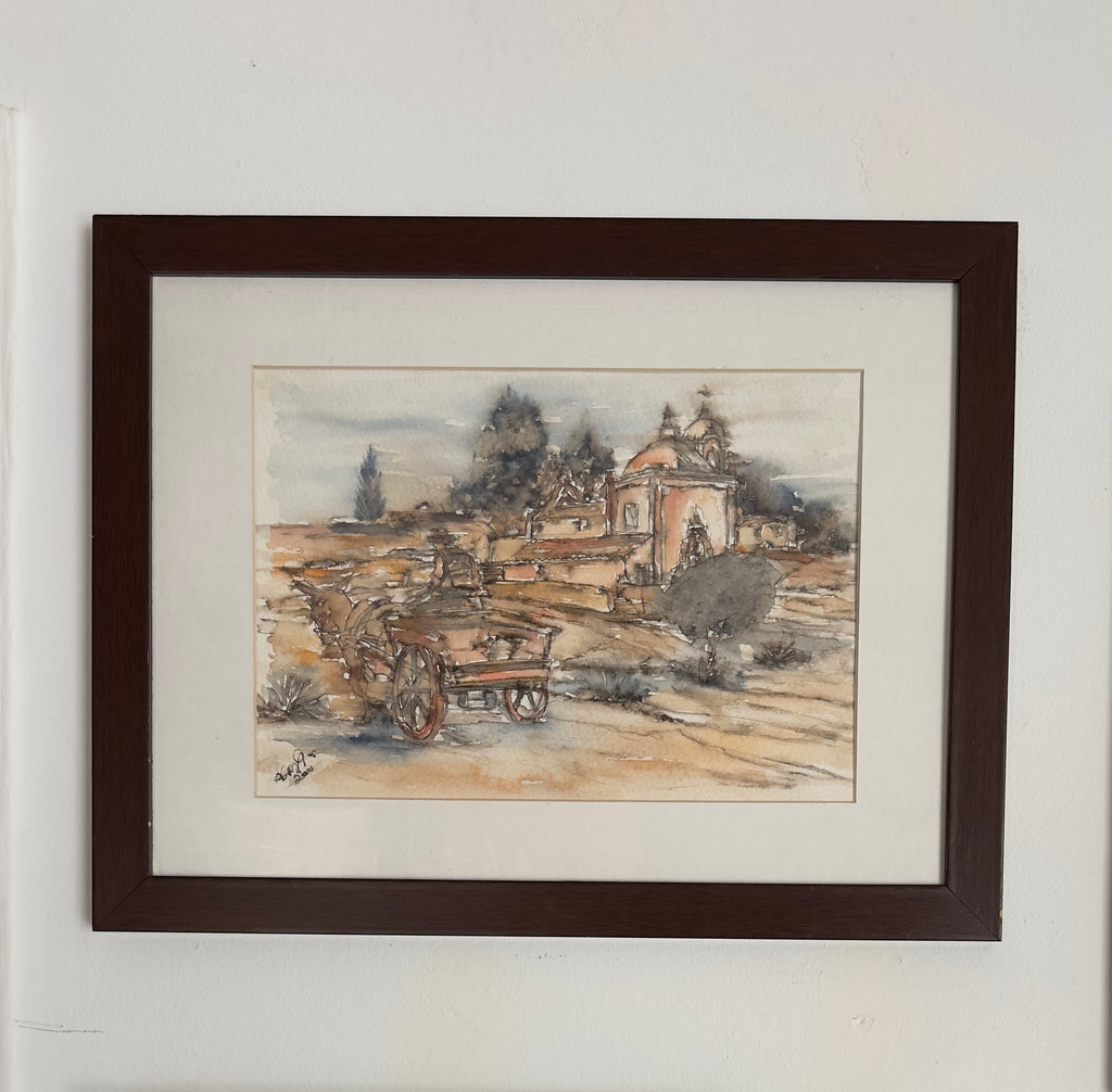 Quadro / Pintura aguarela Vista de Sintra de Antonio Gomes