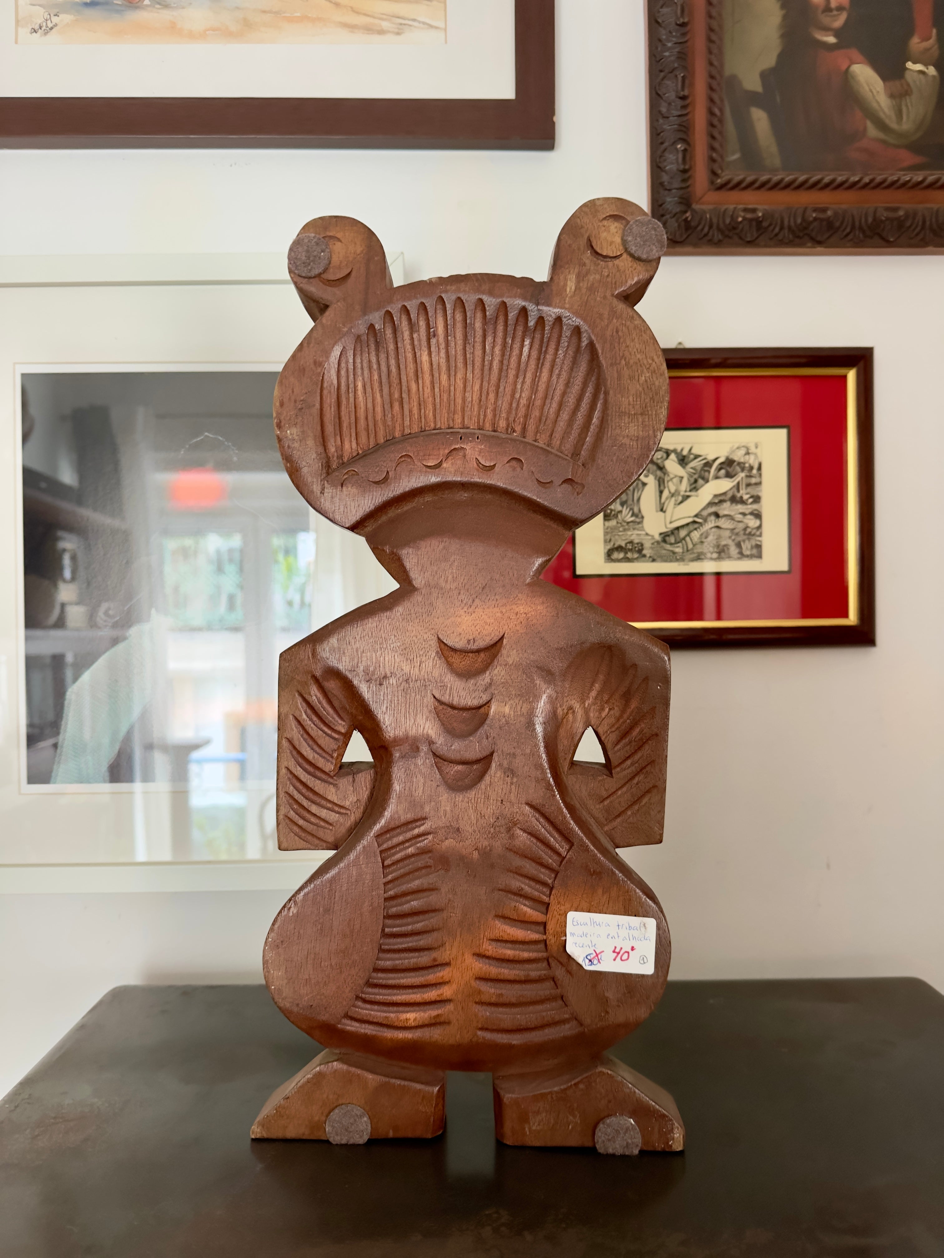 Busto / Escultura figura masculina tribal africana