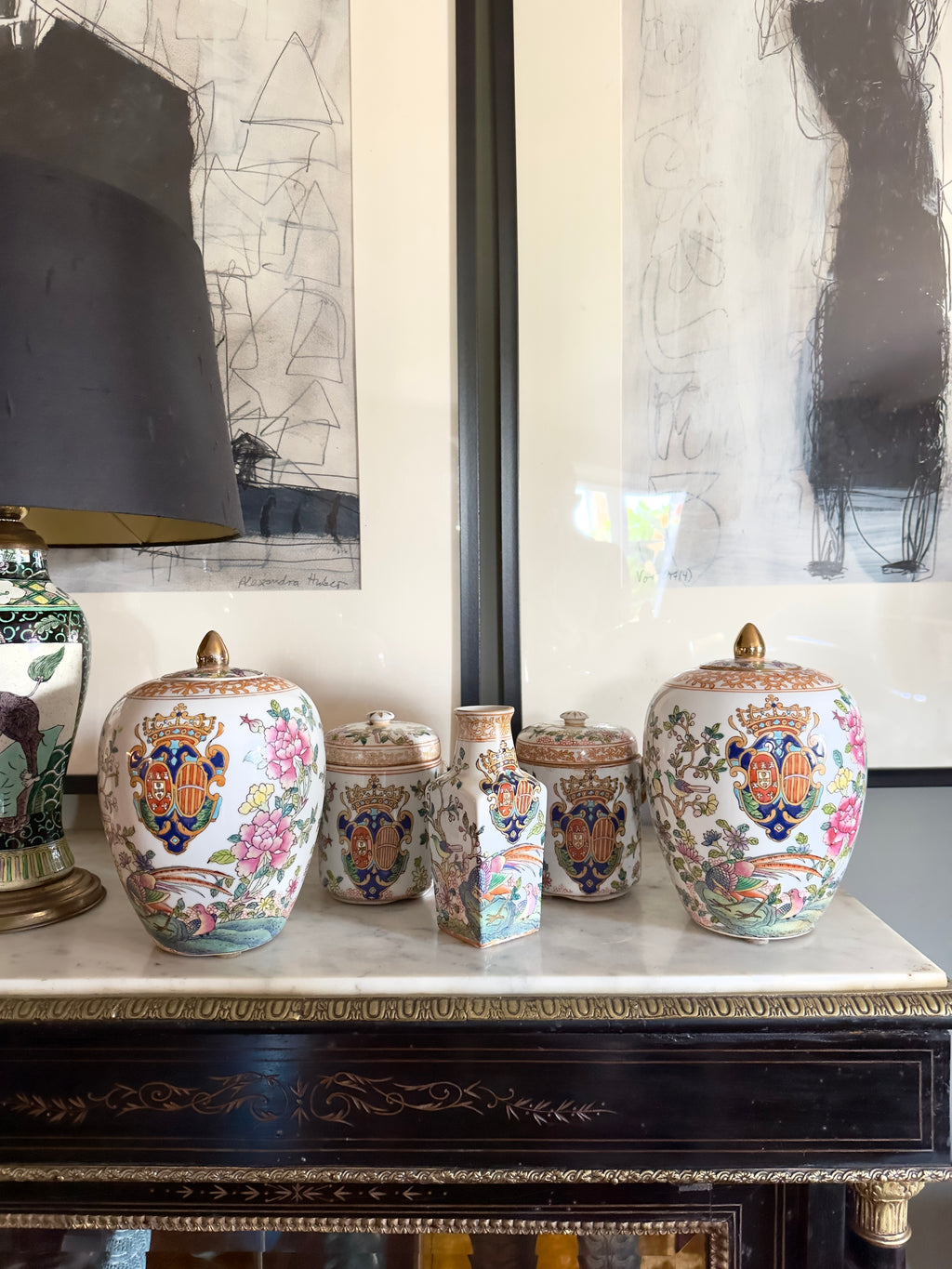 Porcelana / Jarra chinesa do Século XIX, segundo Reinado Qianlong com armas de Dom João V
