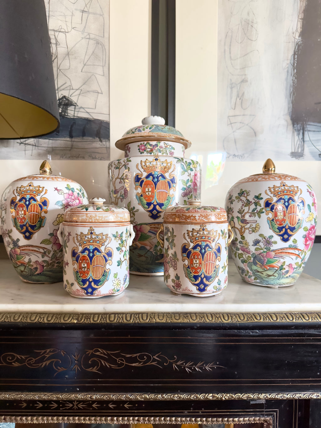 Porcelana / Caixa chinesa do Século XIX, segundo Reinado Qianlong com armas de Dom João V