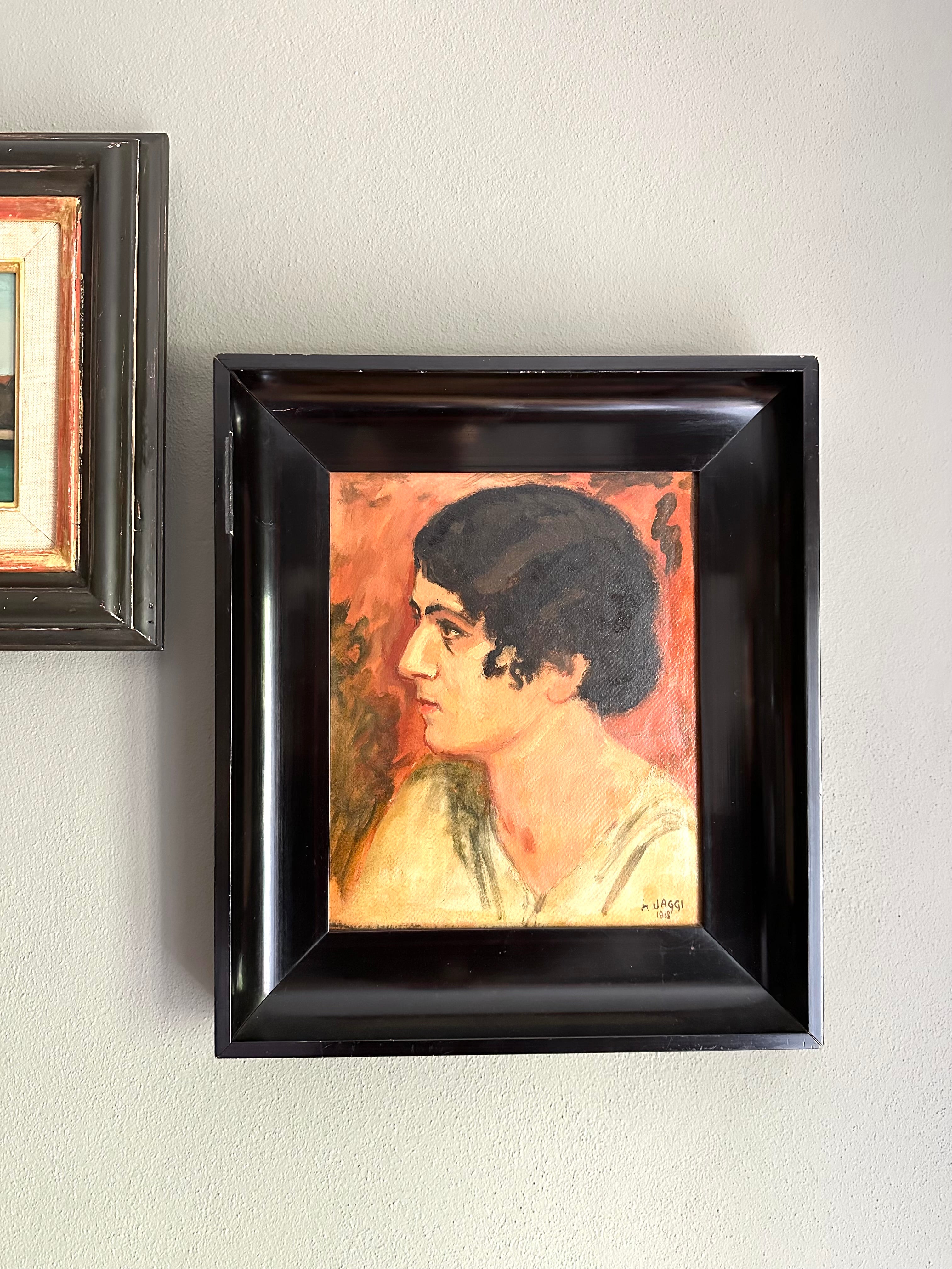 Quadro / Pintura Retrato feminino Arte Deco de Jaggi