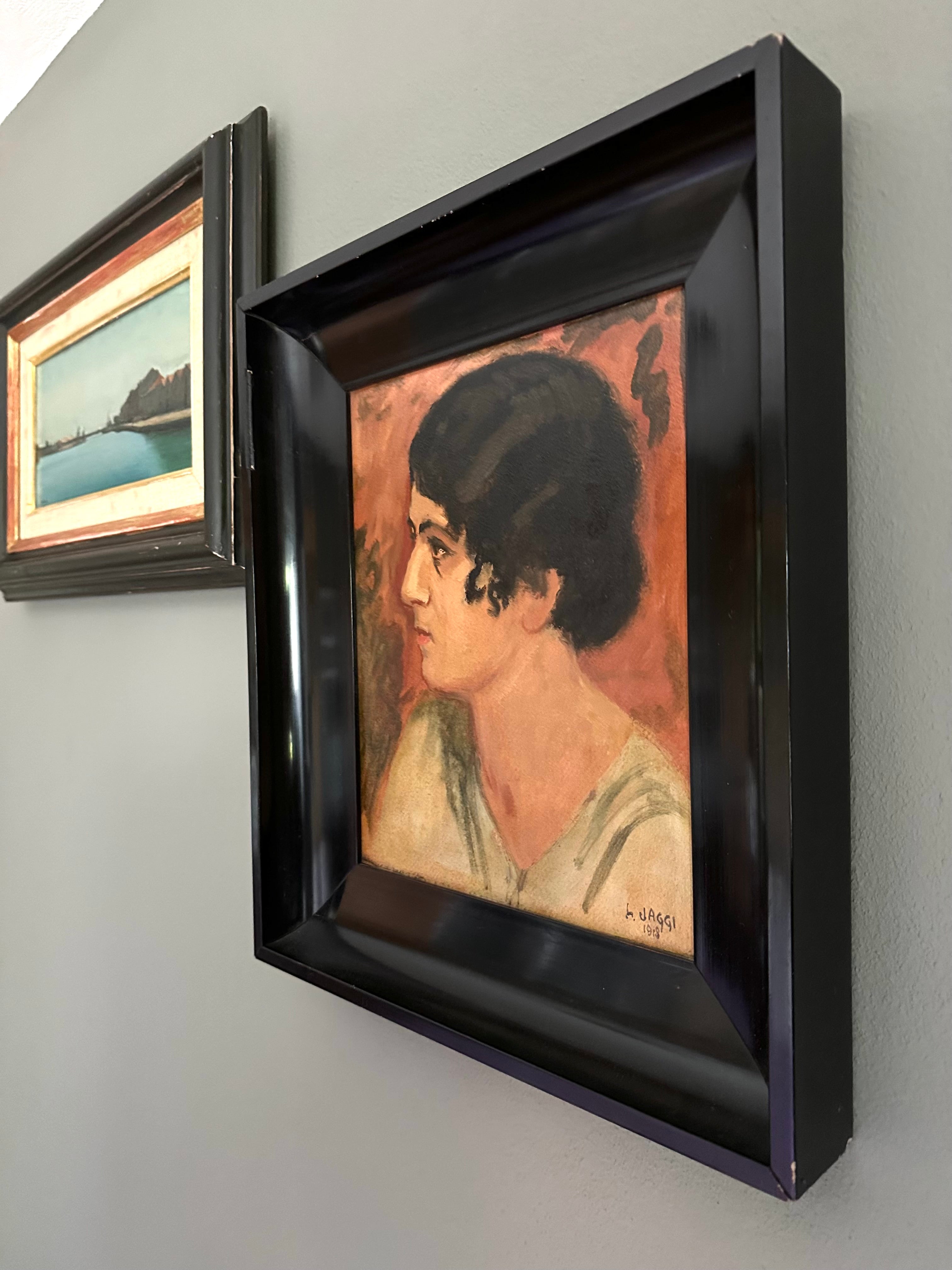 Quadro / Pintura Retrato feminino Arte Deco de Jaggi