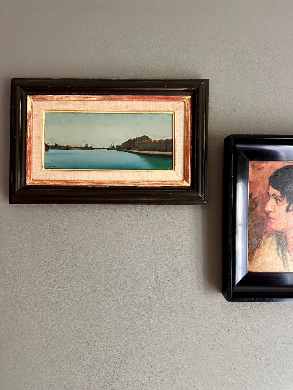 Quadro / Pintura de J. Fuchs / Paisagem de Sète em França
