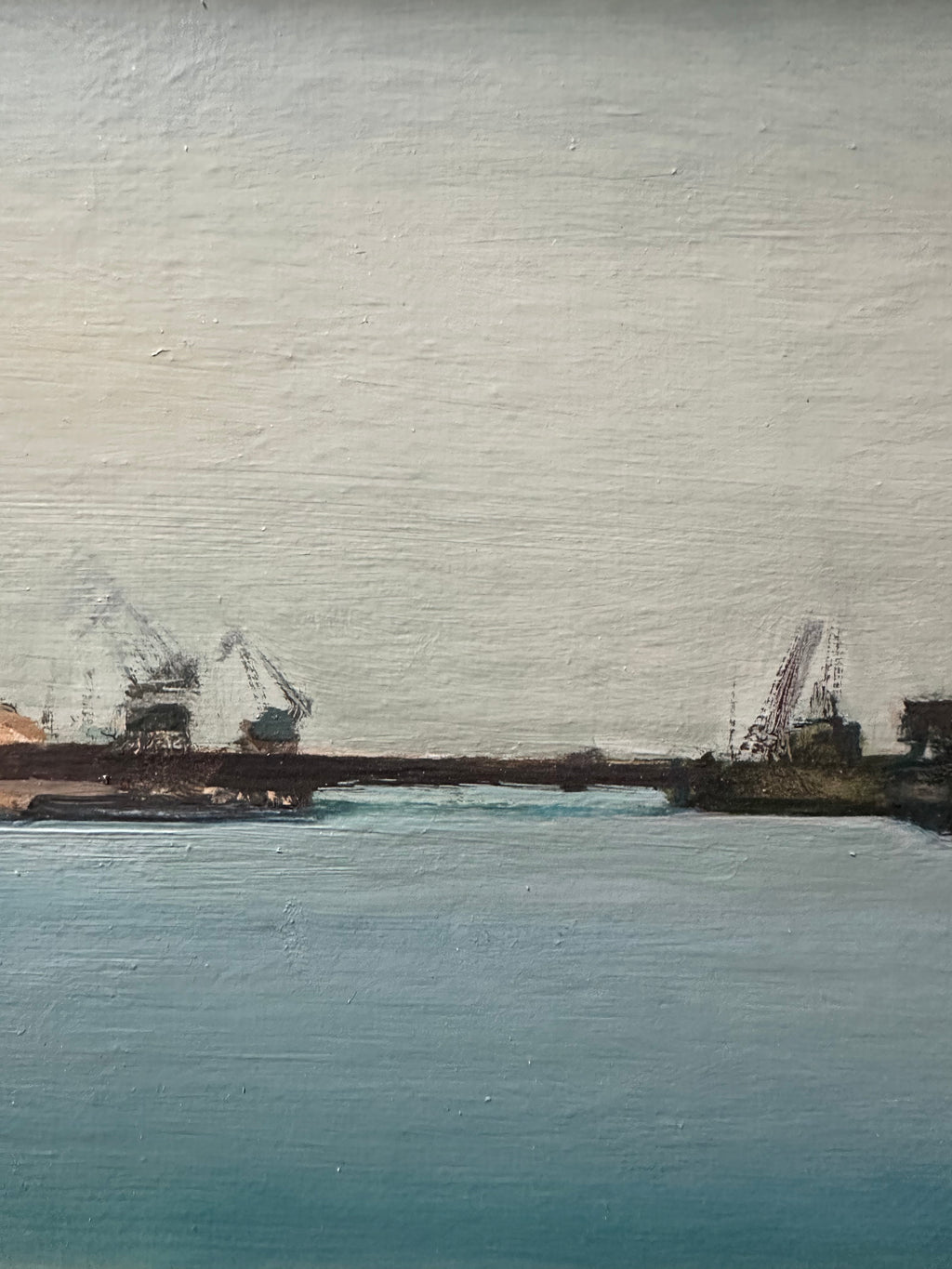 Quadro / Pintura de J. Fuchs / Paisagem de Sète em França