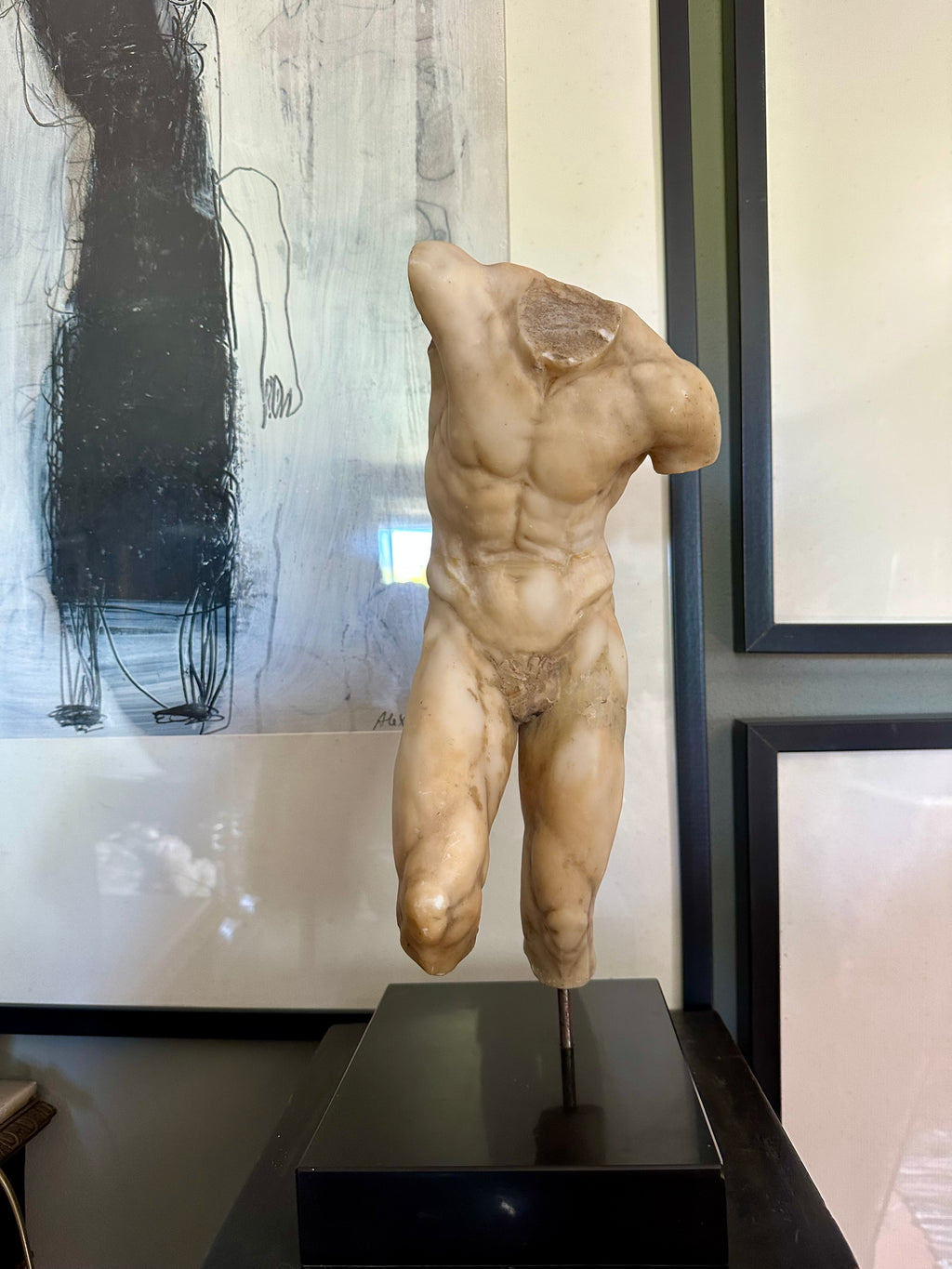 Escultura / Busto de Sátiro em alabastro, Séc. XIX