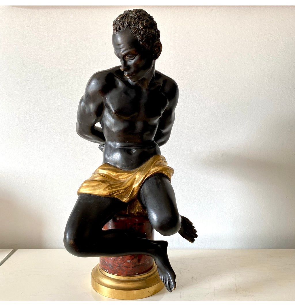 Bronze / Escultura de Núbio em bronze do Século XIX