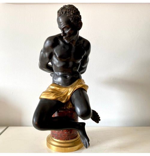 Bronze / Escultura de Núbio em bronze do Século XIX