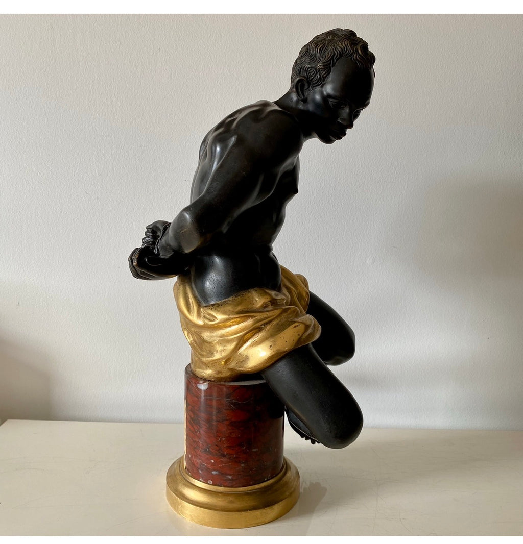 Bronze / Escultura de Núbio em bronze do Século XIX