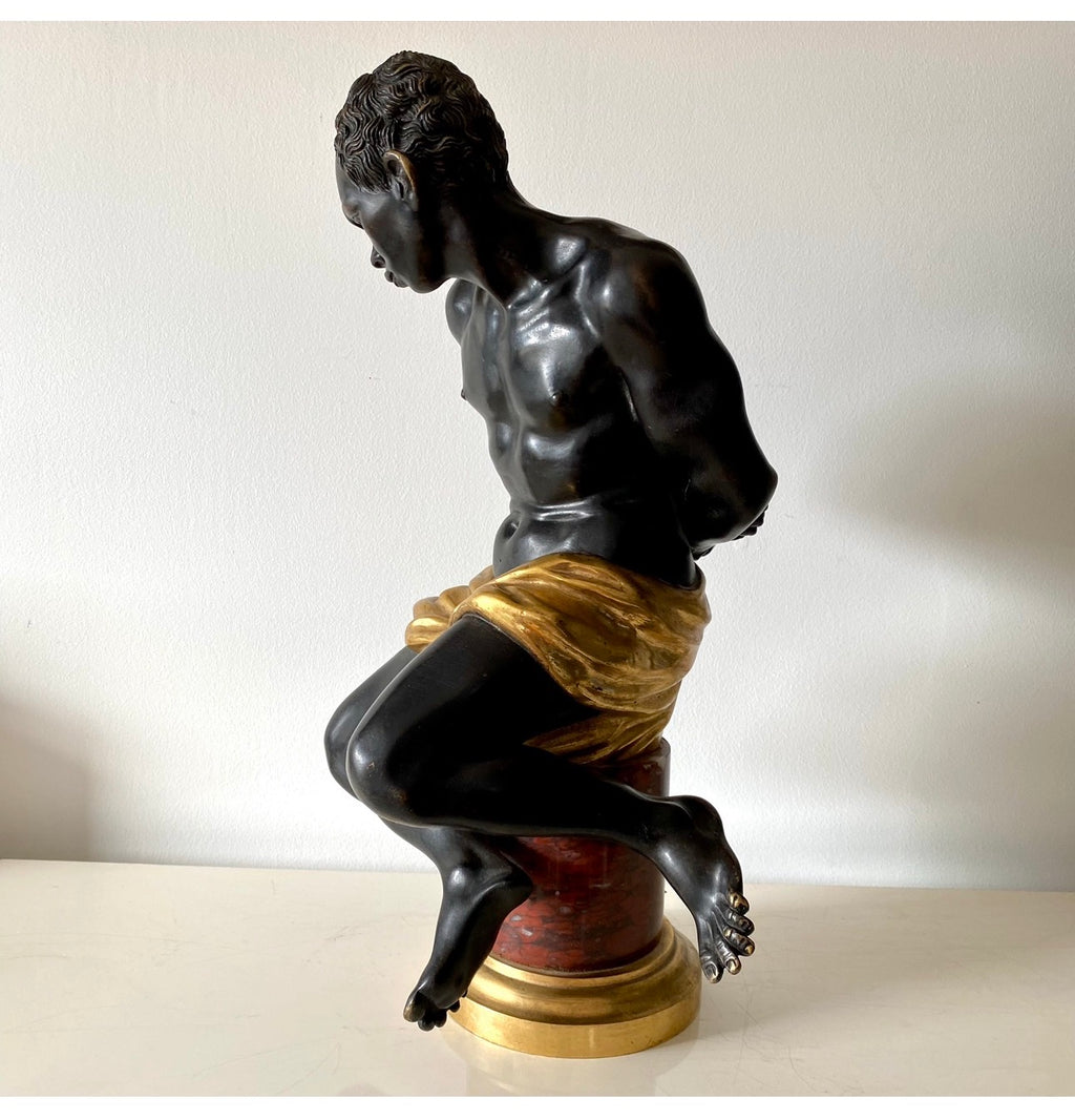 Bronze / Escultura de Núbio em bronze do Século XIX