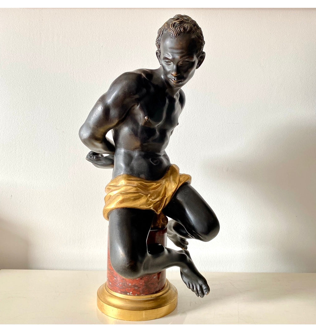 Bronze / Escultura de Núbio em bronze do Século XIX
