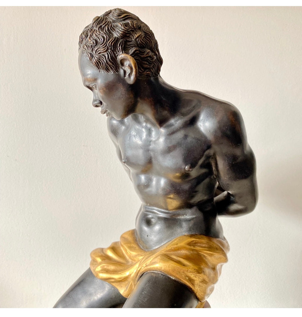 Bronze / Escultura de Núbio em bronze do Século XIX