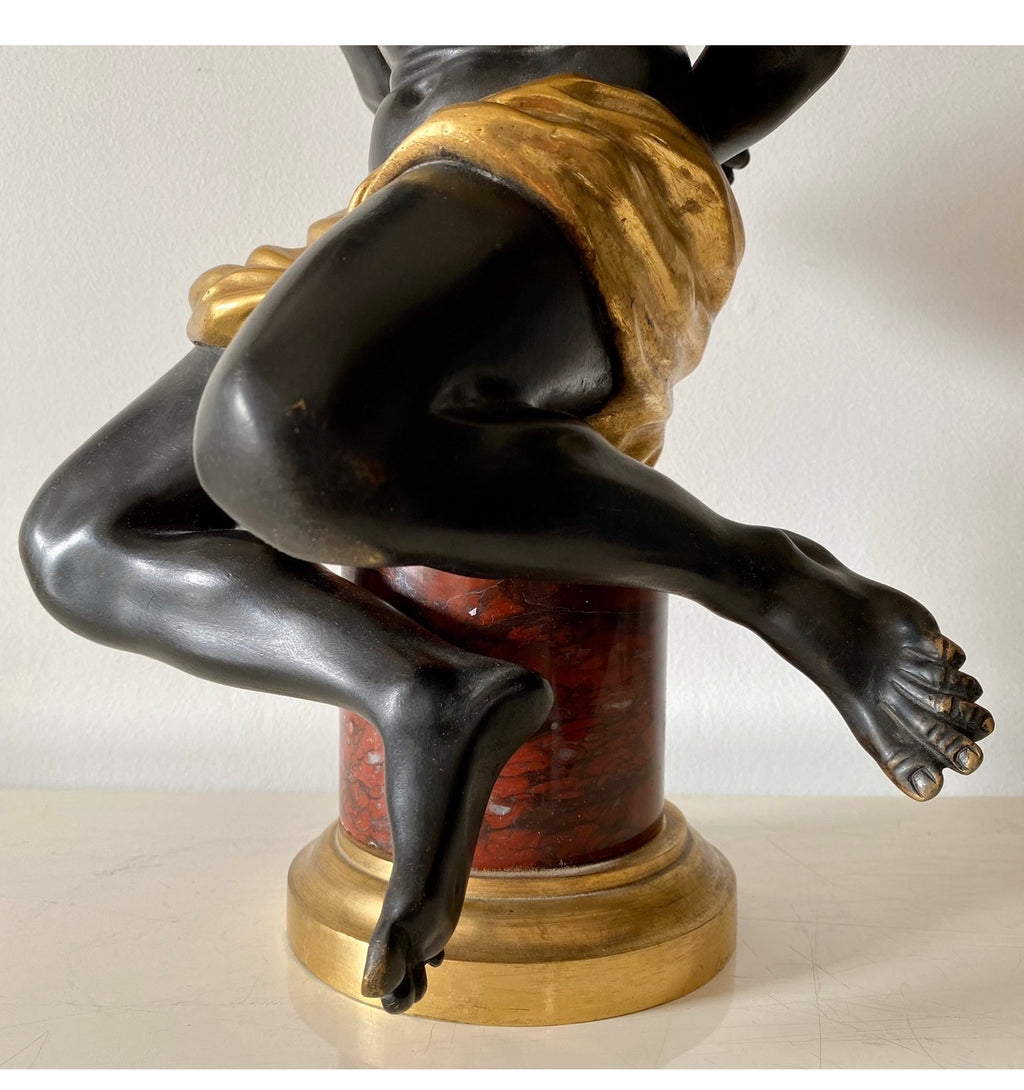 Bronze / Escultura de Núbio em bronze do Século XIX