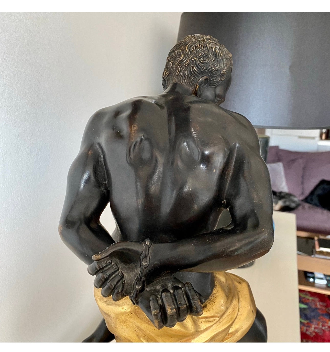 Bronze / Escultura de Núbio em bronze do Século XIX