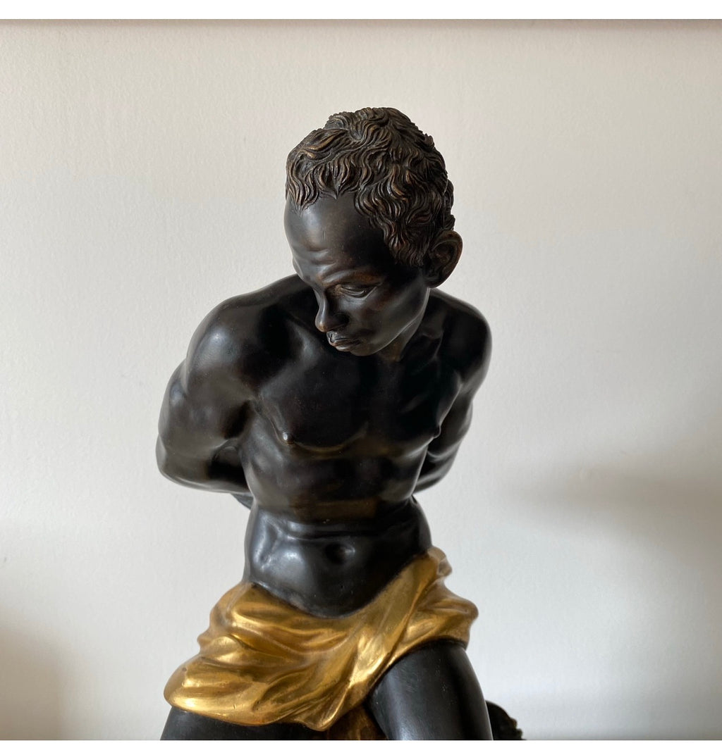 Bronze / Escultura de Núbio em bronze do Século XIX