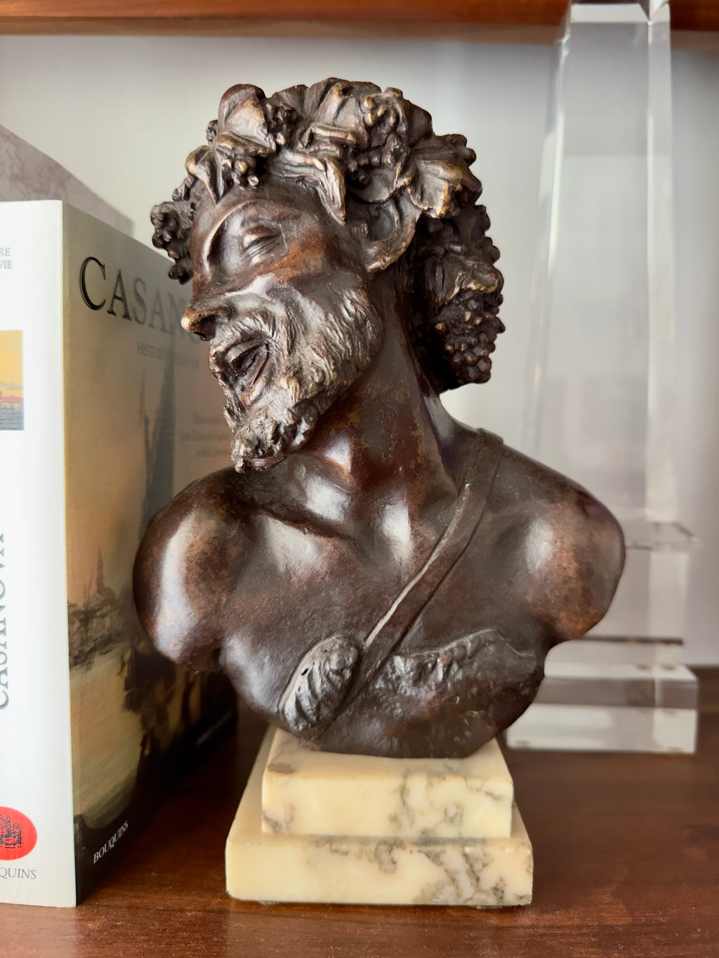 Bronze / Escultura Busto de Baco