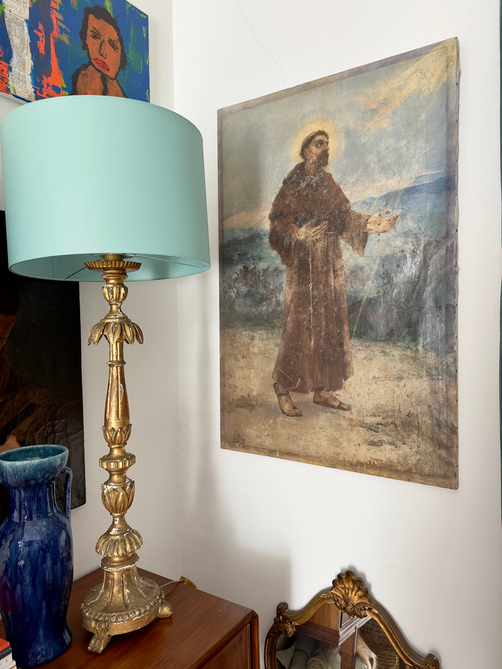 Quadro / Pintura de Santo / São Francisco de Assis de Acácio Lino