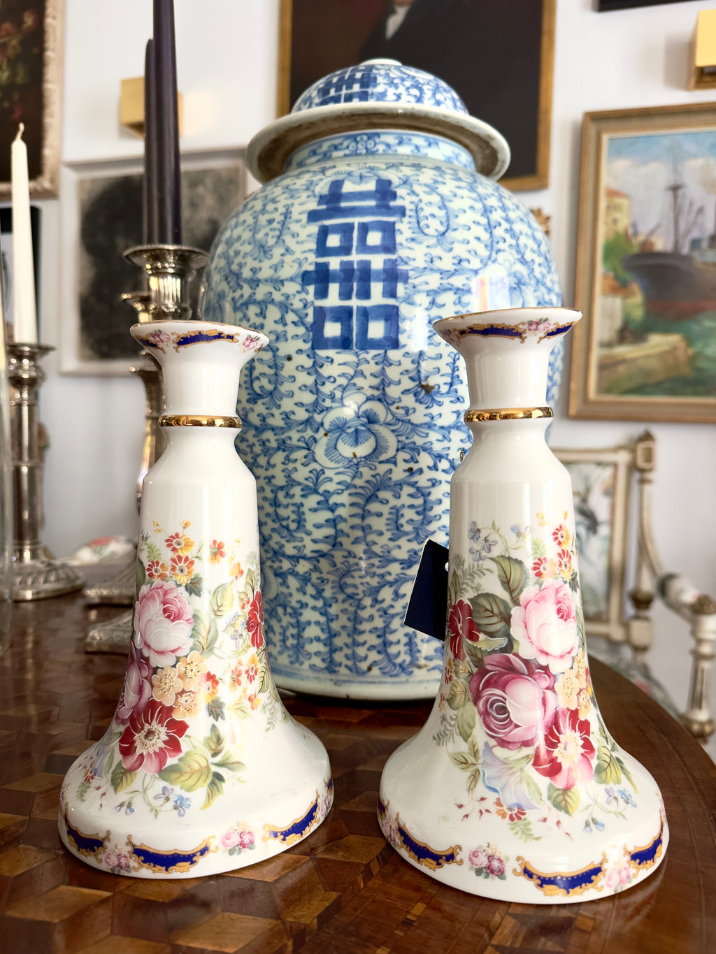 Porcelana / par castiçais