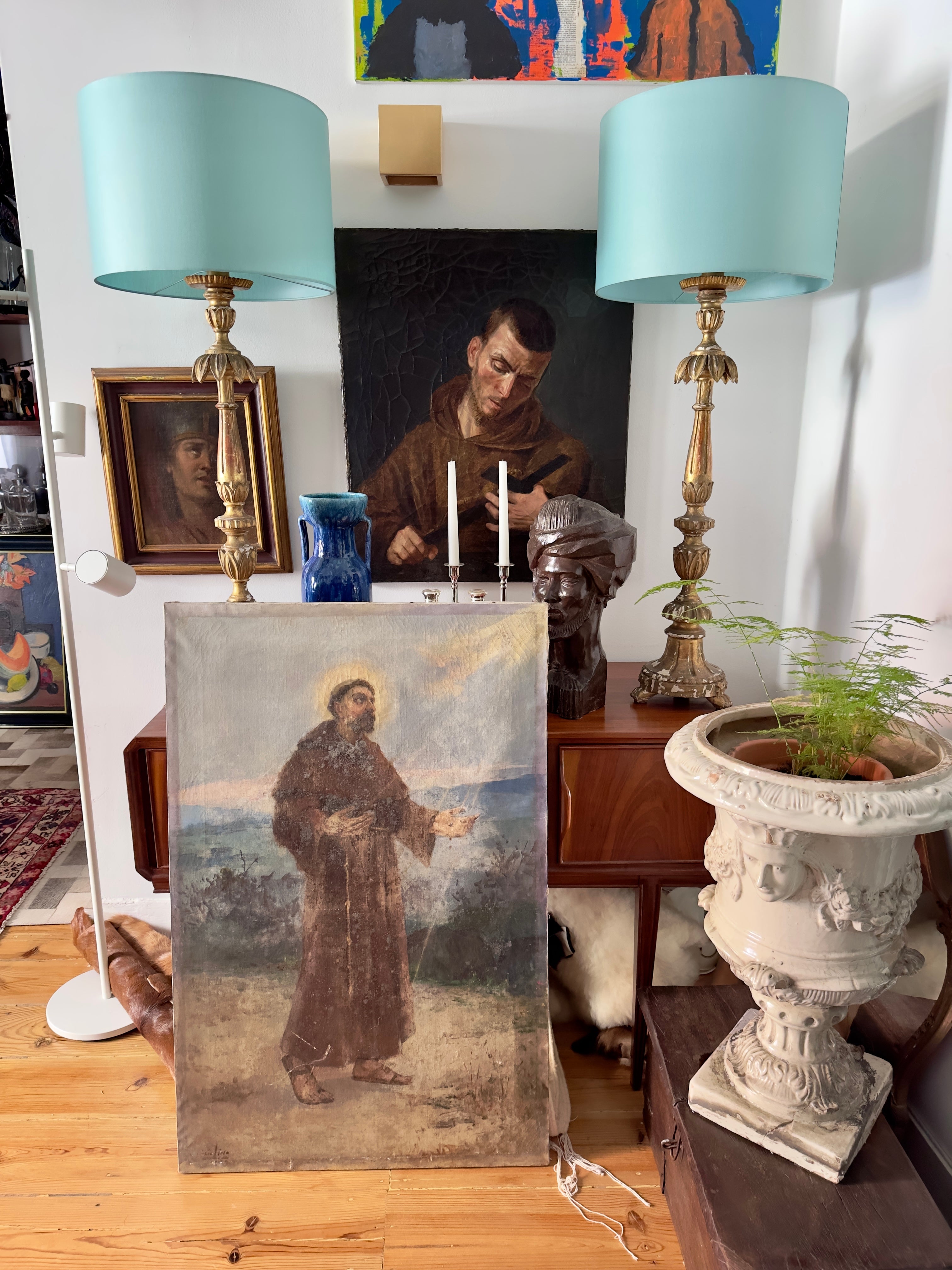 Quadro / Pintura de Santo / São Francisco de Assis de Acácio Lino