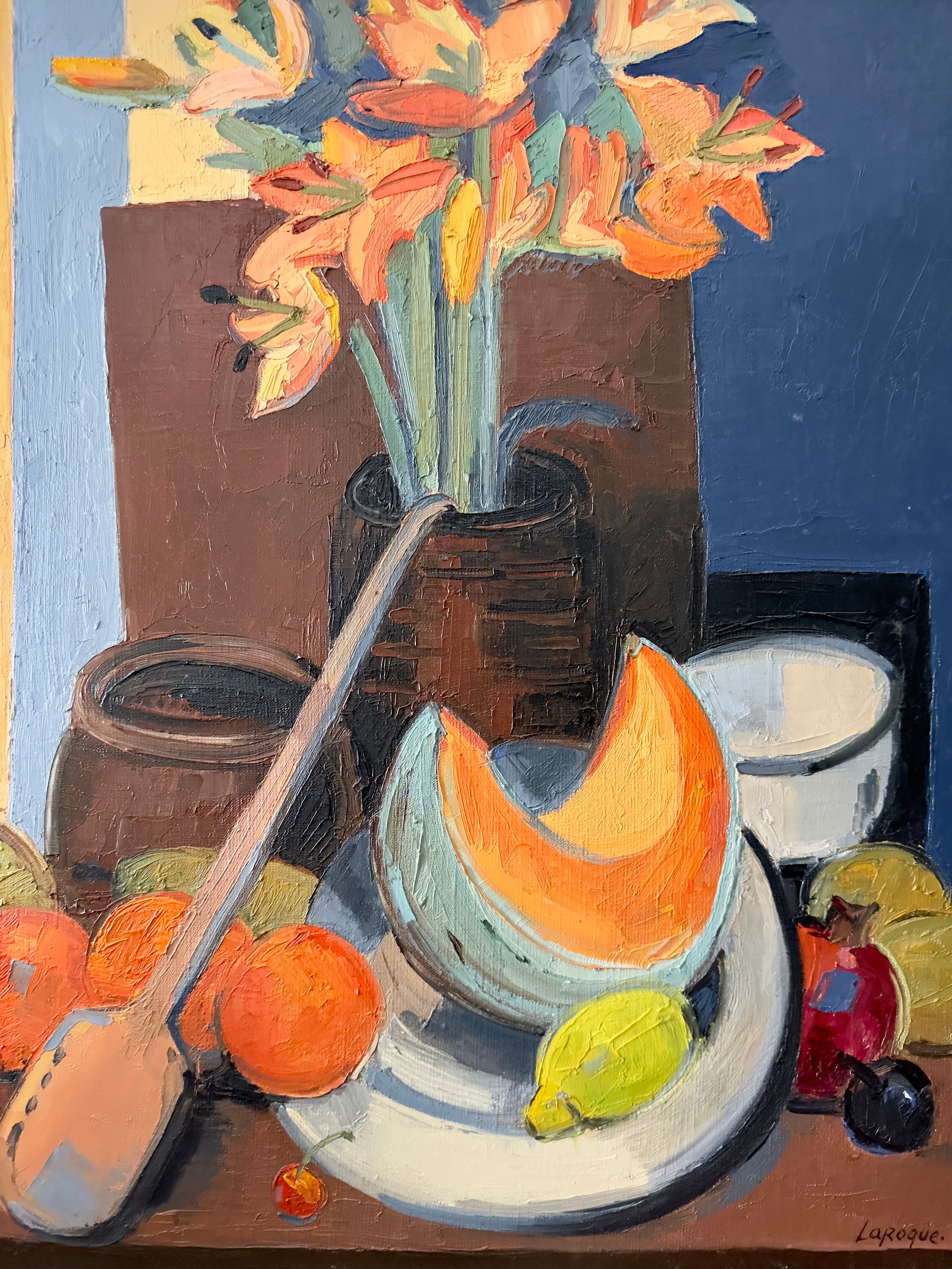 Quadro / Pintura Flores e Frutos de A.-M. Laroque