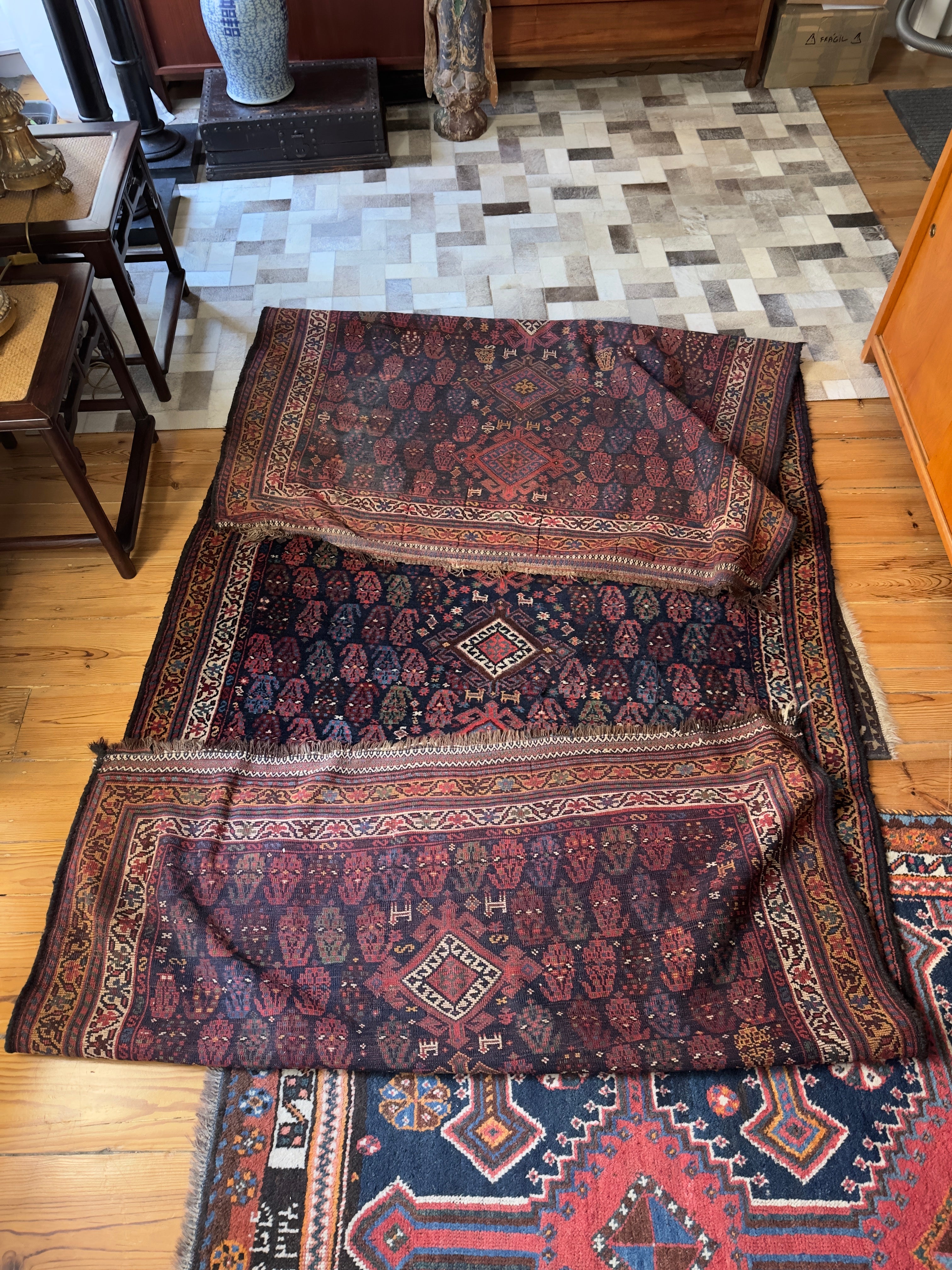 Tapete persa / Médio Oriente em fio de lã