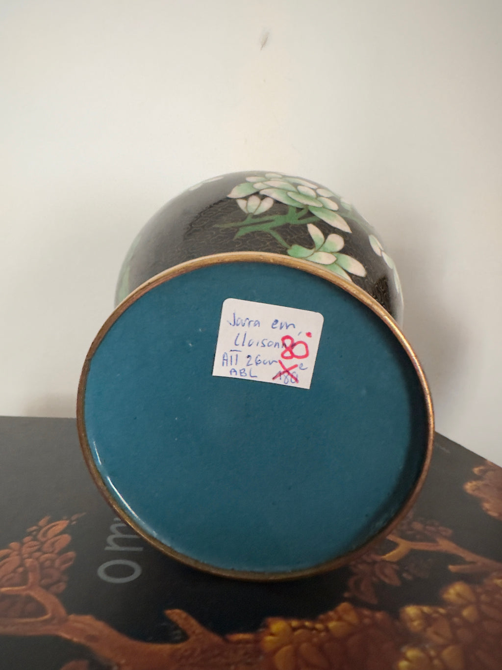 Jarra em metal cloisonné