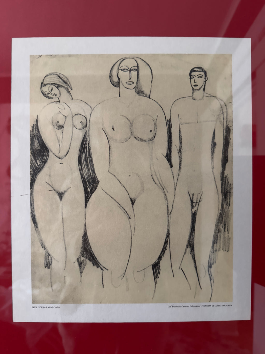 Quadro / Gravura "Três figuras nuas" de Amadeo de Souza Cardoso