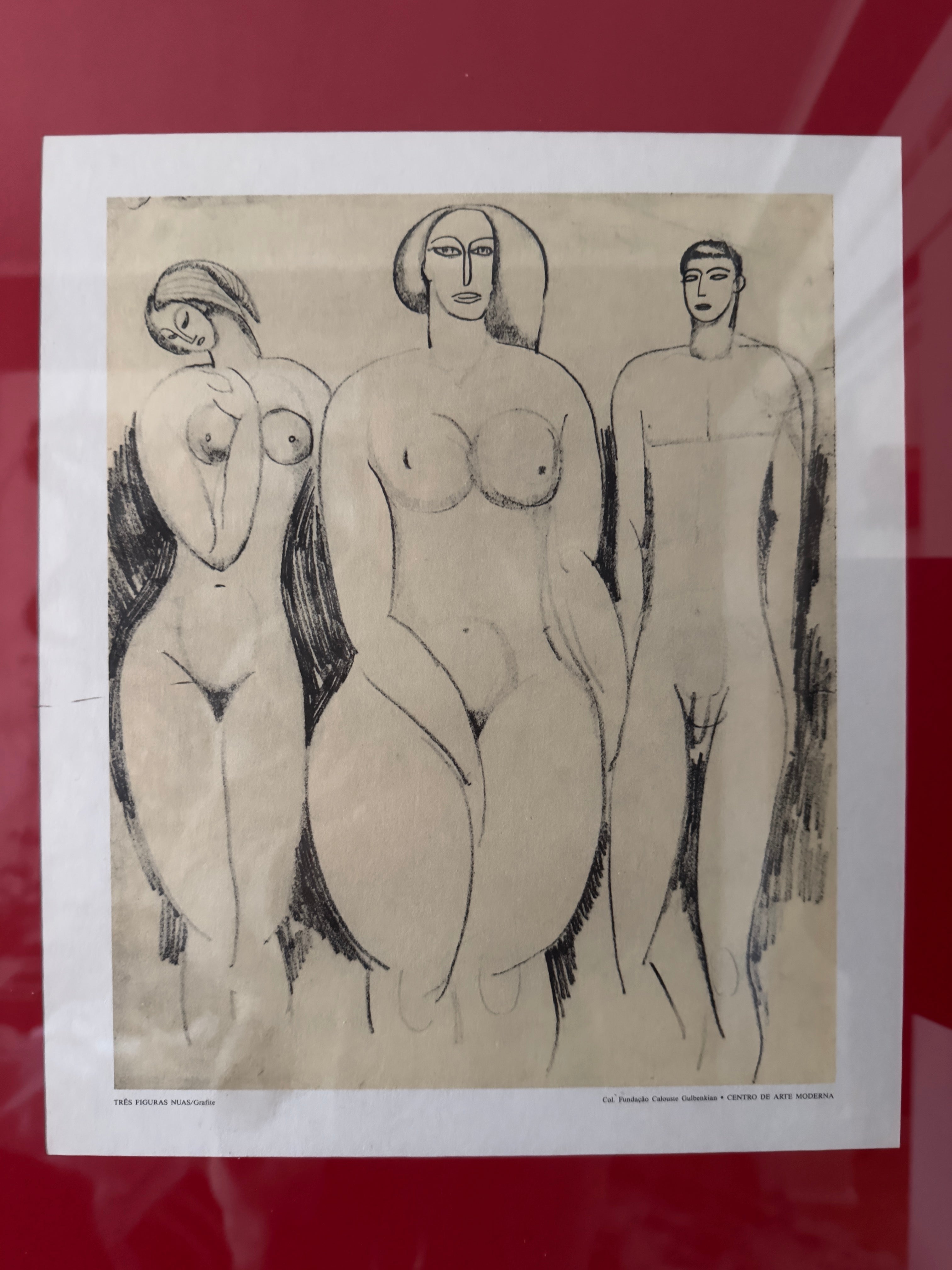 Quadro / Gravura "Três figuras nuas" de Amadeo de Souza Cardoso