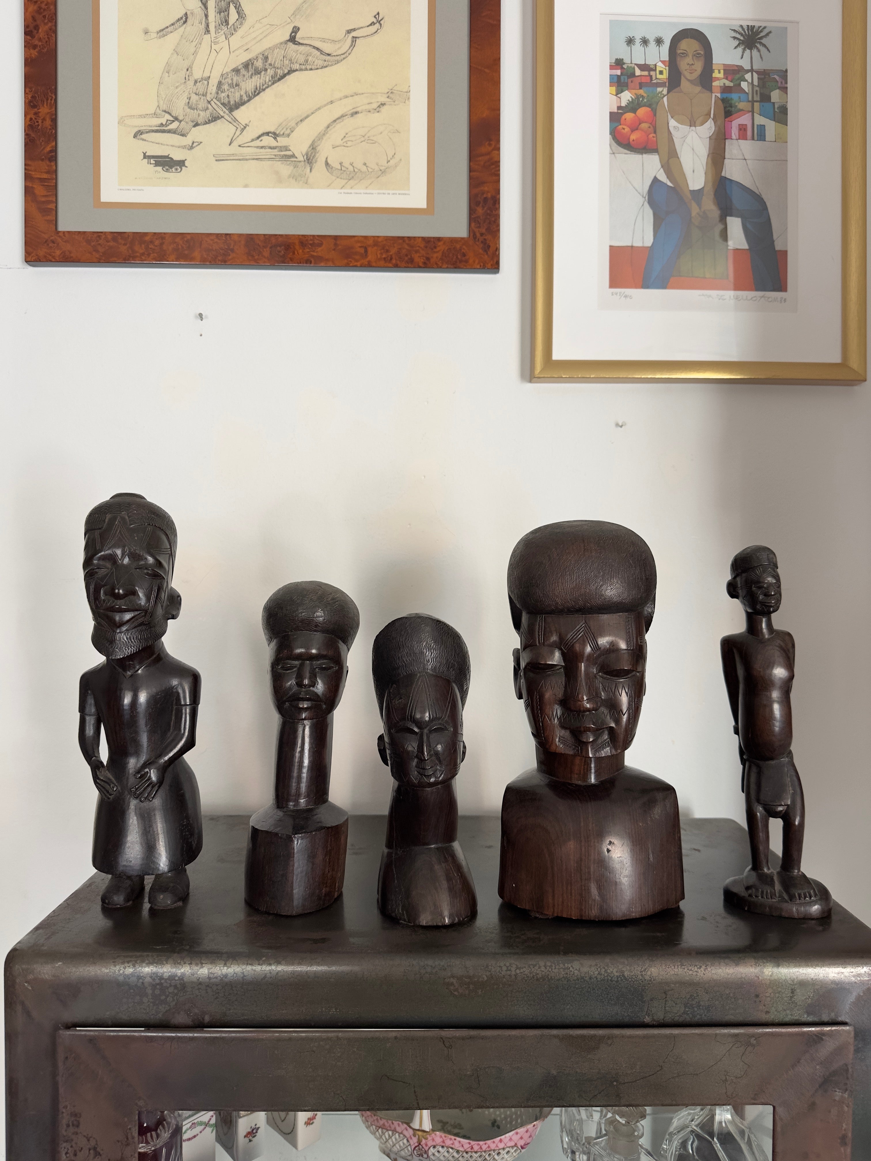 Busto / Escultura figura masculina africana Maconde