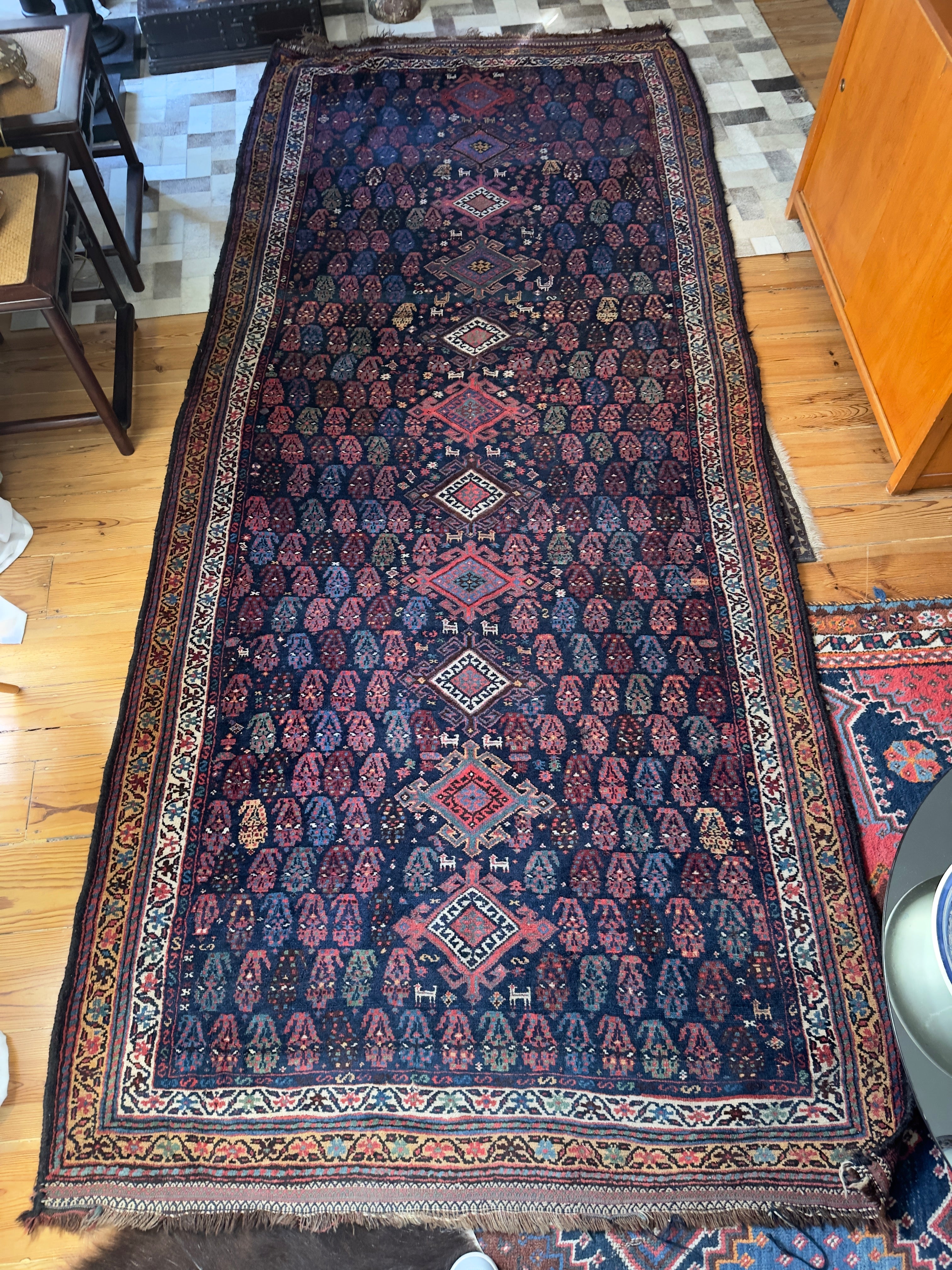 Tapete persa / Médio Oriente em fio de lã