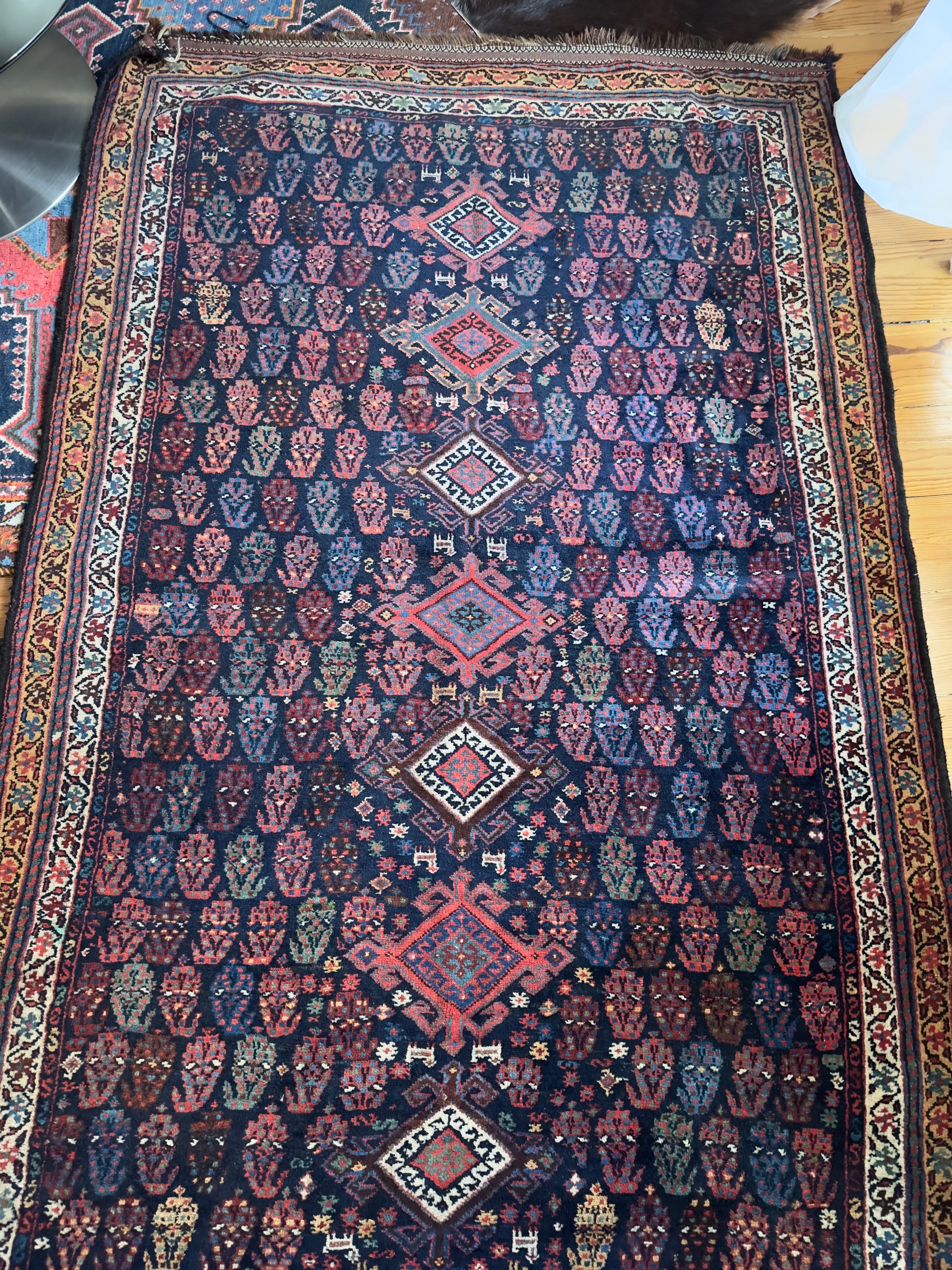 Tapete persa / Médio Oriente em fio de lã