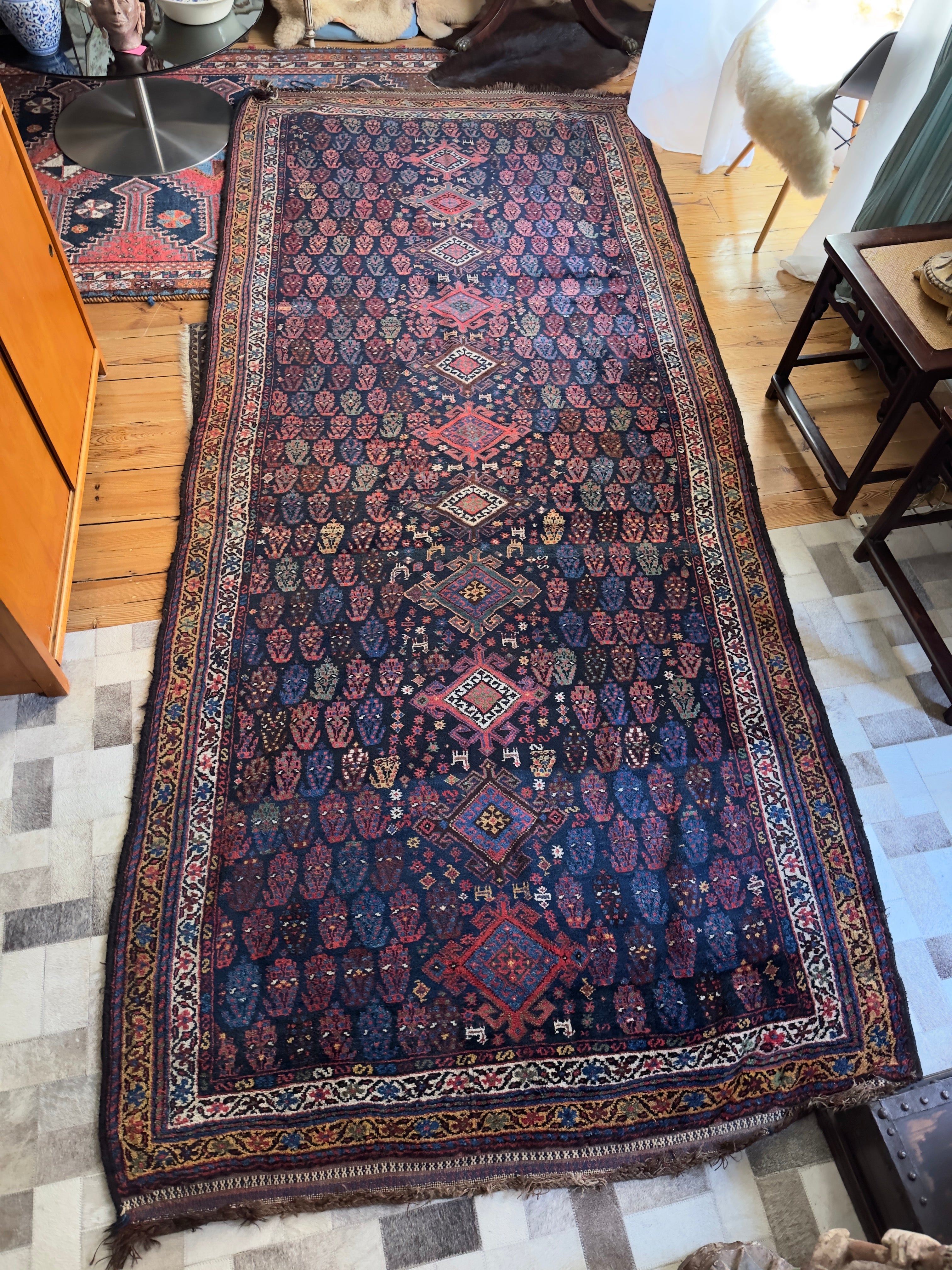 Tapete persa / Médio Oriente em fio de lã